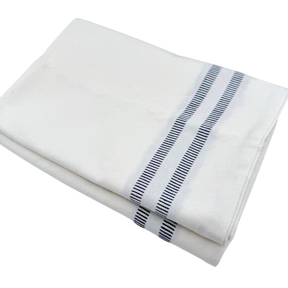 Lauren Ralph Lauren Euro Pillow Sham w/ Navy Stripe ~ Set of 2, 25"x26" Cotton - Picture 1 of 12
